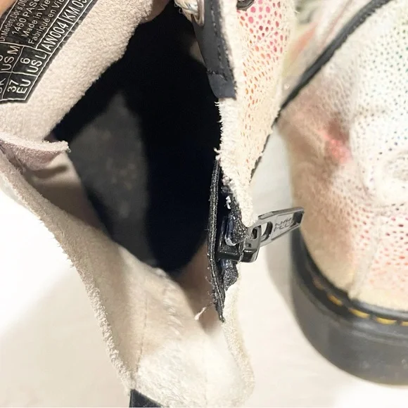 Dr Martens 1460 Ladies Size 6 Pascal Boots Rainbow Glitter Leather Laces Zip - Picture 5 of 7